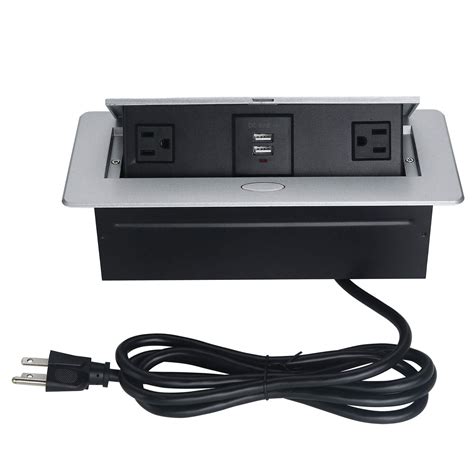 electric pop-up tabletop power outlet box with wires|pop up outlet for conference room.